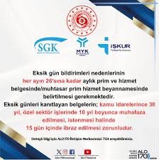 SGK'dan İşverenlere Önemli Duyuru: Eksik Gün Kodları ve Prim Beyanı