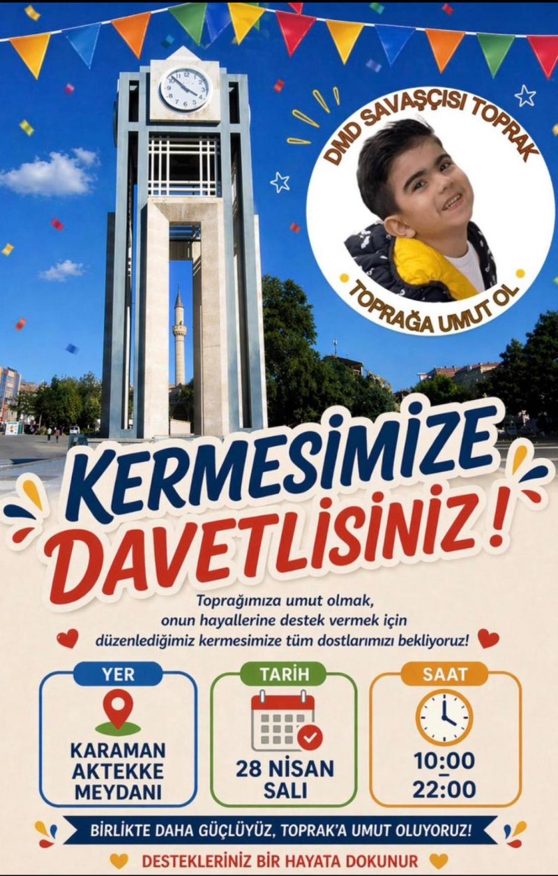 Karaman Tek Yürek: DMD Hastası Toprak İçin Dev Yardım Kermesi Aktekke'de - Görsel 1
