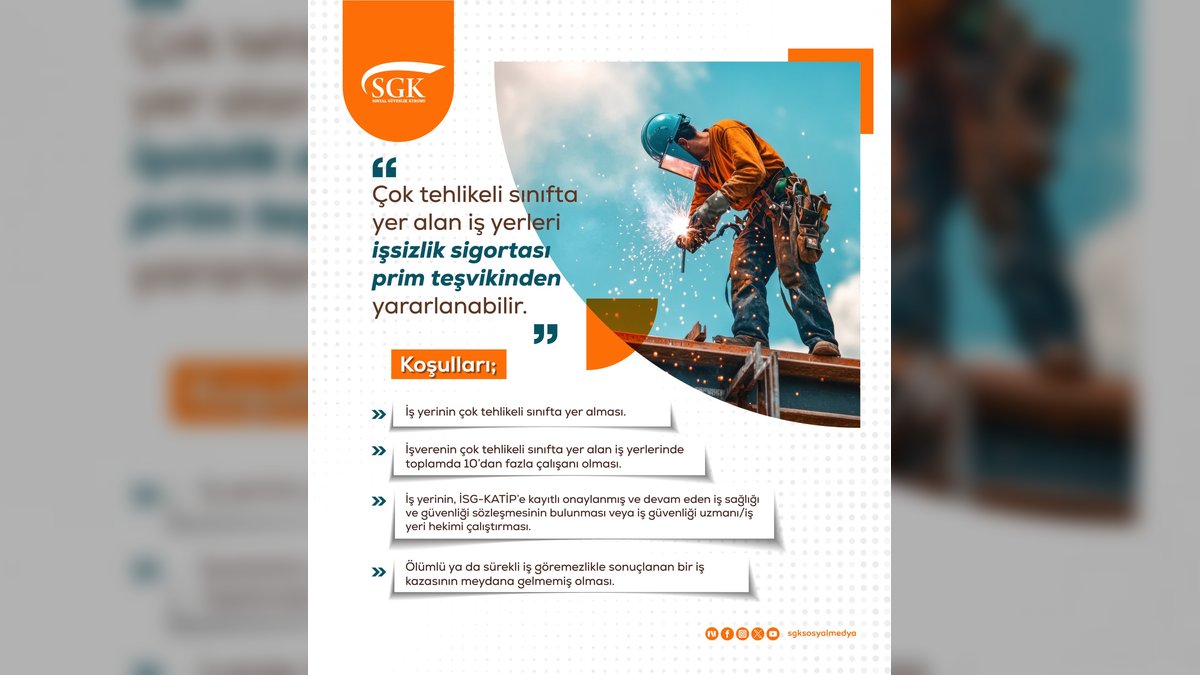 SGK'dan Çok Tehlikeli İş Yerlerine Prim Teşviki Müjdesi