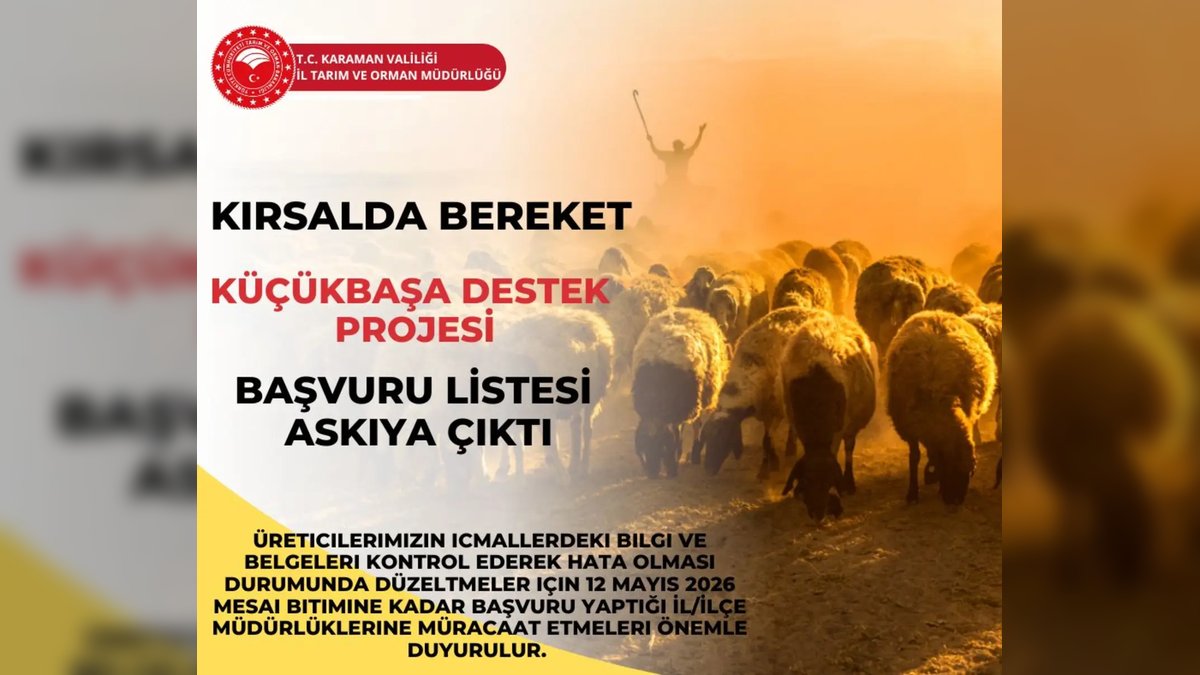 Karaman'da Kırsal Kalkınma Projesi Başvuruları Askıya Çıktı: Üreticilere Önemli Duyuru
