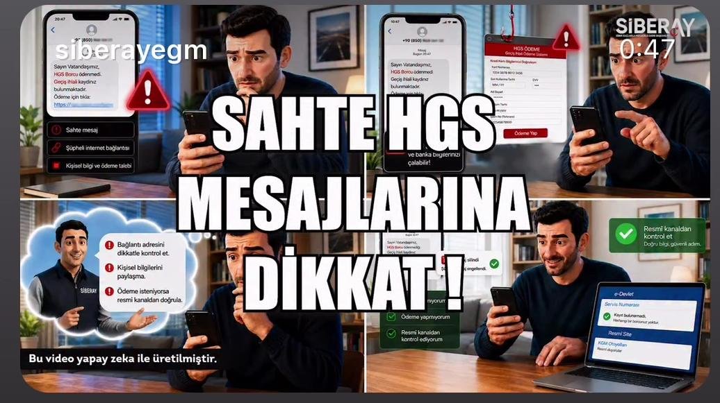 Siberay'dan HGS Dolandırıcılığı Uyarısı: Sahte Mesajlara Dikkat!