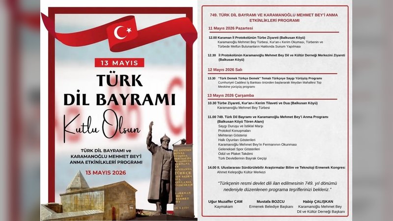 Ermenek Kaymakamlığı'ndan 749. Türk Dil Bayramı Etkinliği Daveti