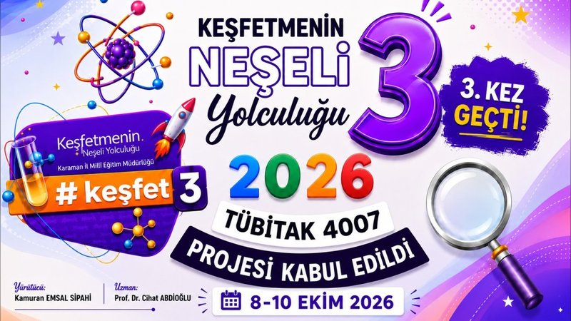 Karaman'a TÜBİTAK'tan Üçüncü Kez Bilim Şenliği Desteği