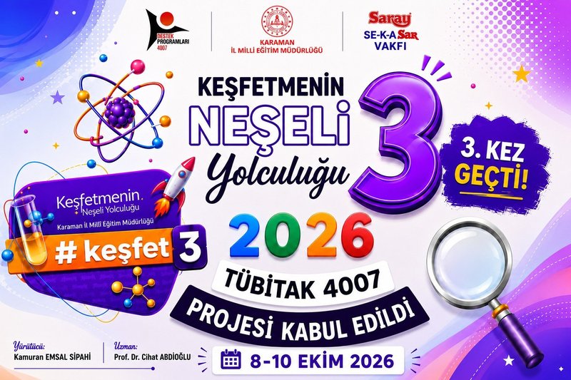 Karaman'a TÜBİTAK'tan Üçüncü Kez Bilim Şenliği Desteği - Görsel 1
