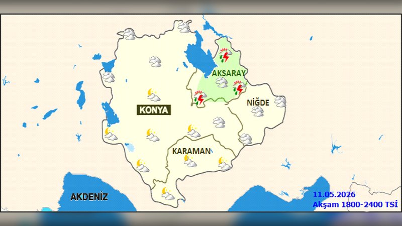 Karaman'da 12 Mayıs Hava Durumu: Parçalı Bulutlu ve Mevsim Normallerinin Üzerinde Sıcaklık