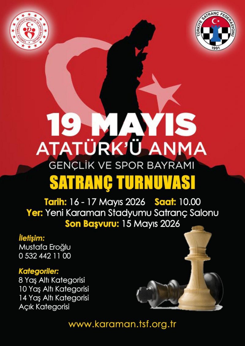 Karaman'da 19 Mayıs'a Özel Satranç Turnuvası Düzenleniyor - Görsel 1