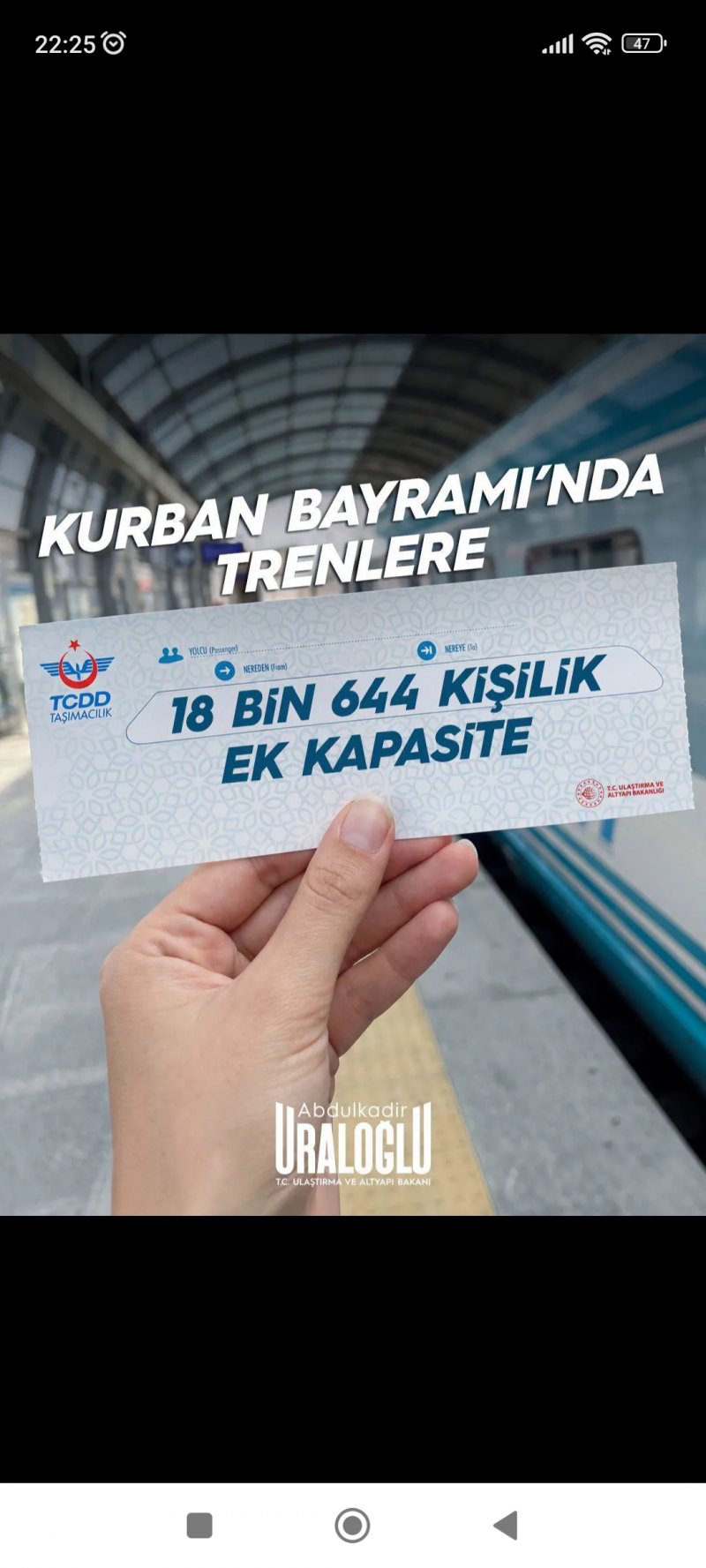 Kurban Bayramı'nda Tren Kapasitesi Artıyor: 18 Bin Ek Yolcuya İmkan