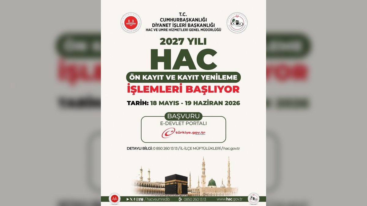 2027 Hac Ön Kayıtları Başlıyor: Başvurular E-Devlet Üzerinden Yapılacak