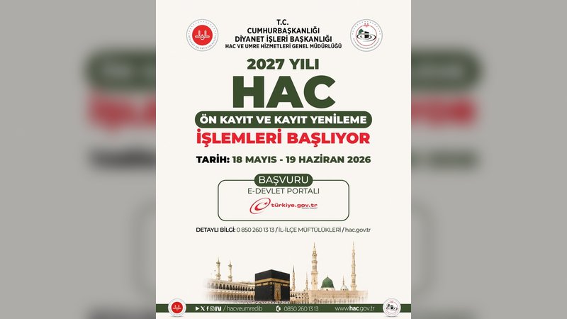 2027 Hac Ön Kayıtları Başlıyor: Başvurular E-Devlet Üzerinden Yapılacak