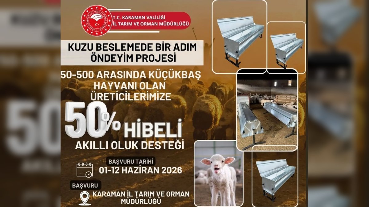 Karaman'da Kuzu Beslemede Verimlilik Artışı İçin %50 Hibeli Akıllı Oluk Projesi Başlıyor