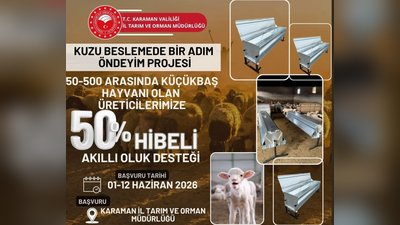Karaman'da Kuzu Beslemede Verimlilik Artışı İçin %50 Hibeli Akıllı Oluk Projesi Başlıyor