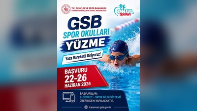 Karaman'da GSB Spor Okulları Yüzme Kayıtları Başlıyor