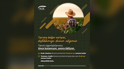 SGK'den Tarım Sigortalılarına Ödeme Kolaylığı Müjdesi
