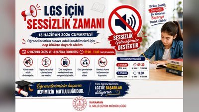 Karaman Milli Eğitim'den LGS İçin Sessizlik Çağrısı