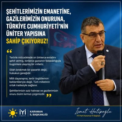 İYİ Parti Karaman'dan Terörle Mücadele ve Milli Birlik Vurgusu