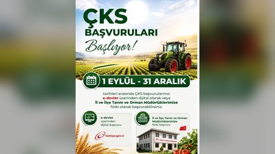 Karaman'da 2027 Üretim Yılı ÇKS Başvuruları Başladı