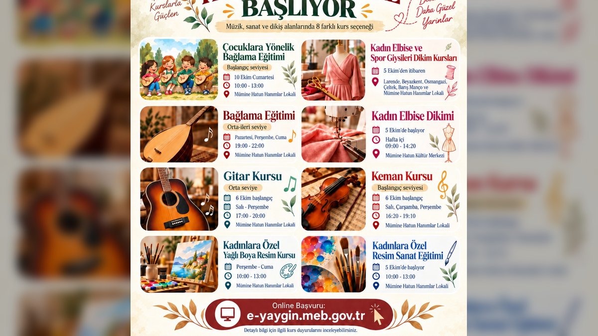 Karaman Belediyesi'nden Her Yaşa Yönelik Kurs Kayıtları Başladı