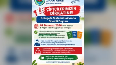 Çiftçilere B-Reçete Sistemi Uyarısı: Kayıtlar Güncel Olmalı