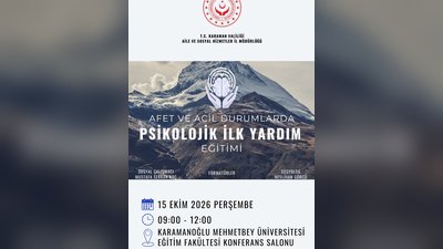 Karaman'dan Üniversite Öğrencilerine Psikolojik İlk Yardım Eğitimi