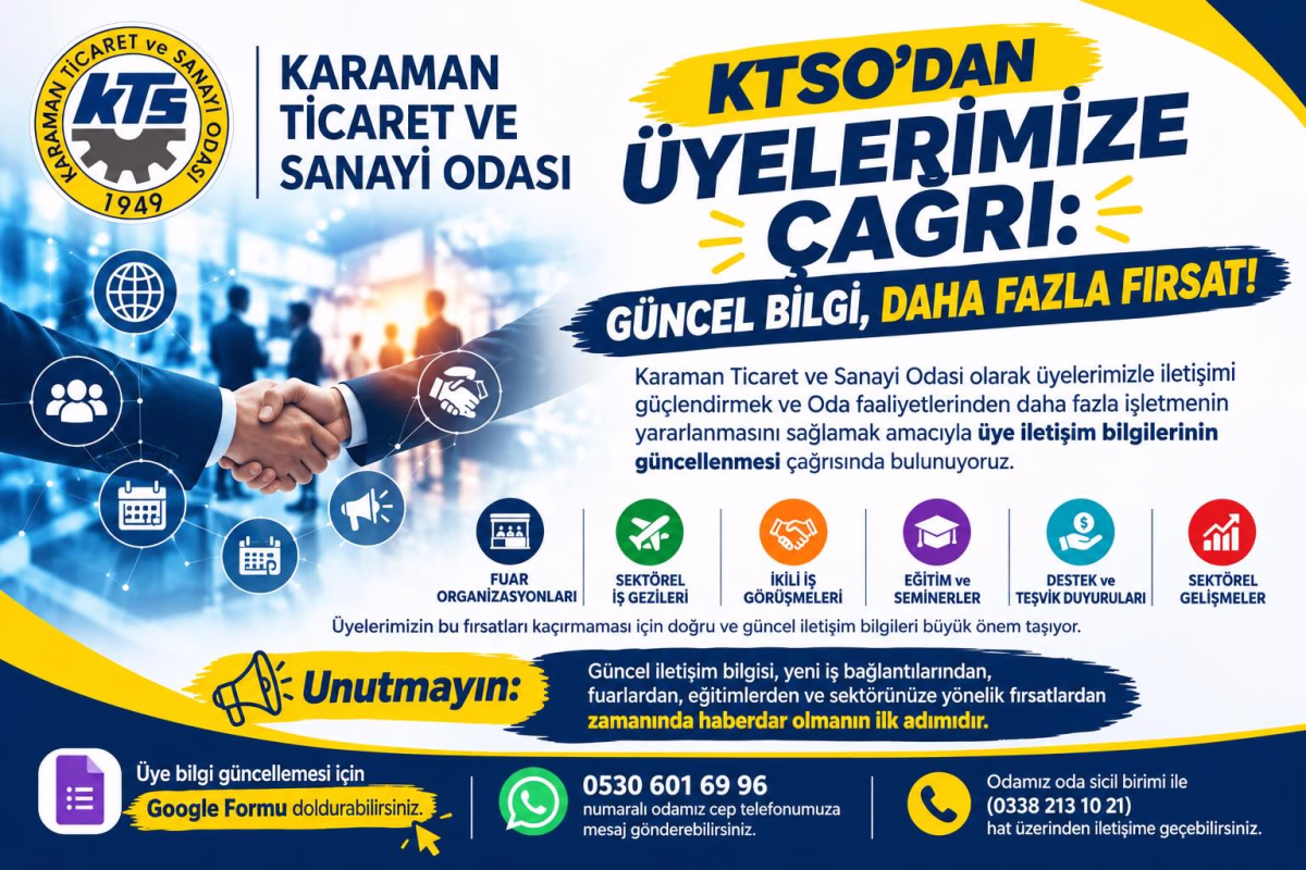 KTSO’dan Üyelere İletişim Bilgisi Güncelleme Çağrısı