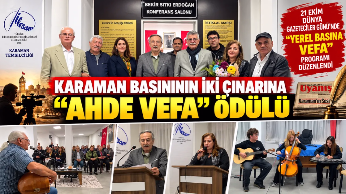 Karaman Basınının İki Çınarına Ahde Vefa Ödülü